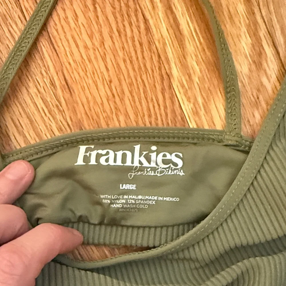 NWOT Frankie’s Olive Ribbed Tie-Front Bikini Set - Women Swim